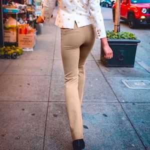 Betabrand Sz Large Petite Classic Yoga Pant Khaki Straight Leg